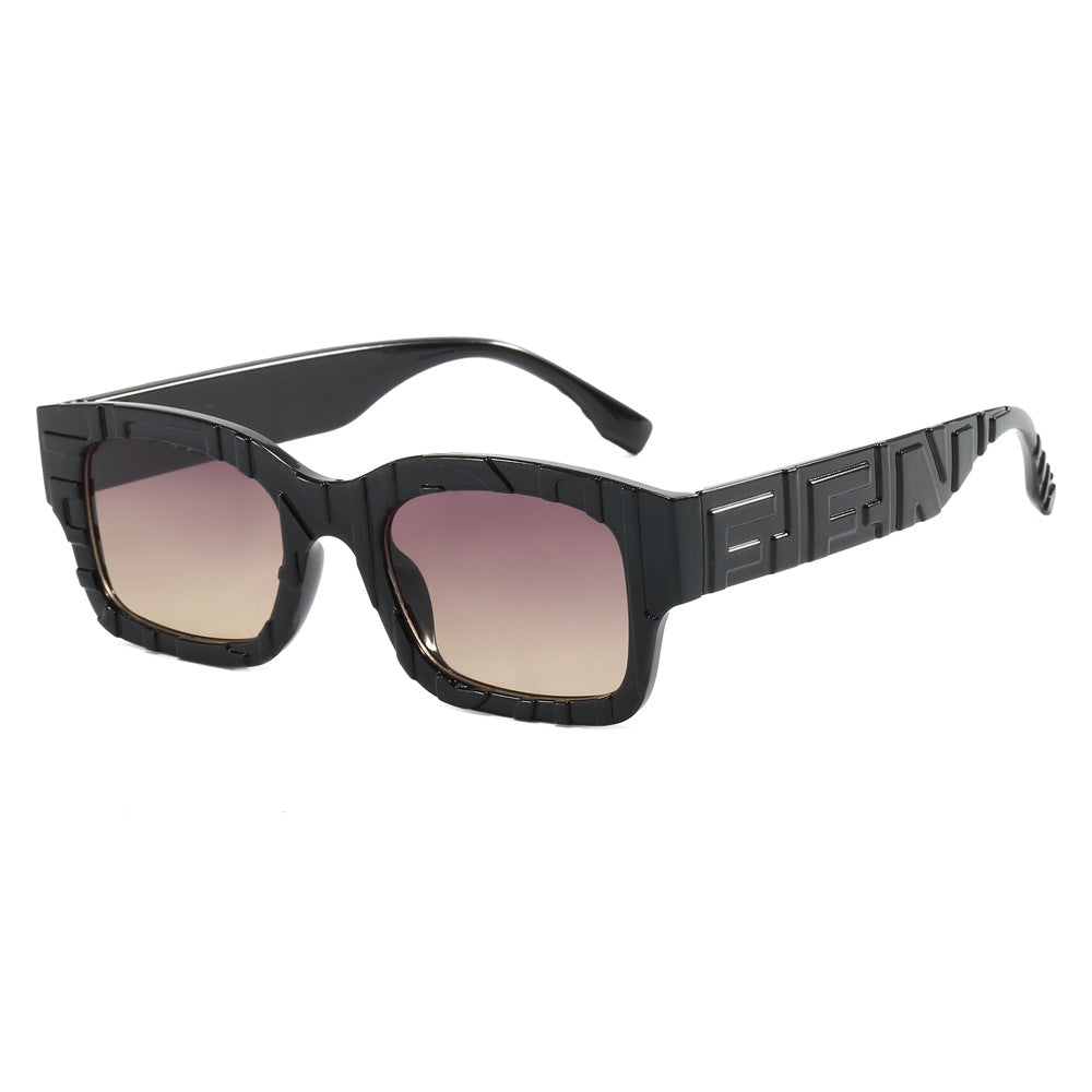 Damen modische quadratische Sonnenbrille mit strukturiertem Rahmen und UV-Schutz Brehn