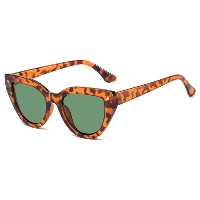 Damen Cat-Eye Sonnenbrille mit markantem Tierschrift-Muster Brehn