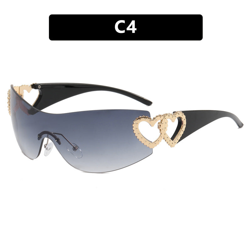 Damen Fashion-Sonnenbrille mit Herz-Applikationen Brehn