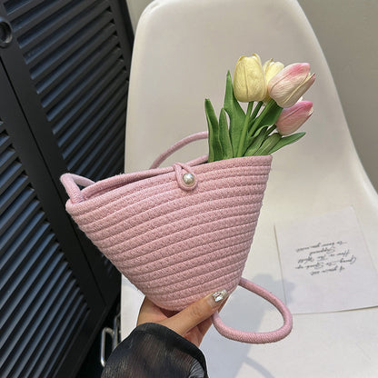 Woven Pearl Akzent Handtasche