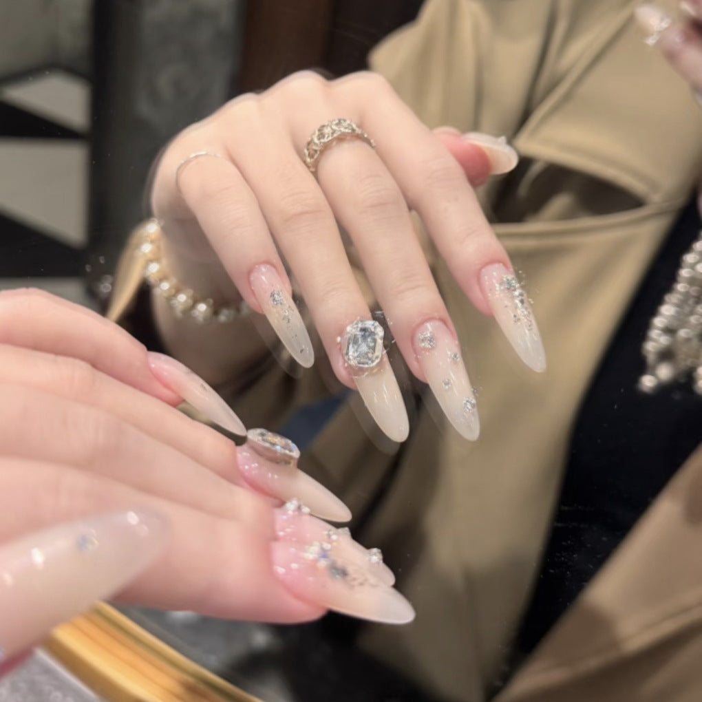 Strass-Besetzte Stiletto Nagelverlängerungen