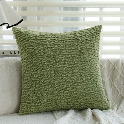 Quadratisches Zierkissen mit erhabenem Blatt‑Tufting und Quasten Brehn