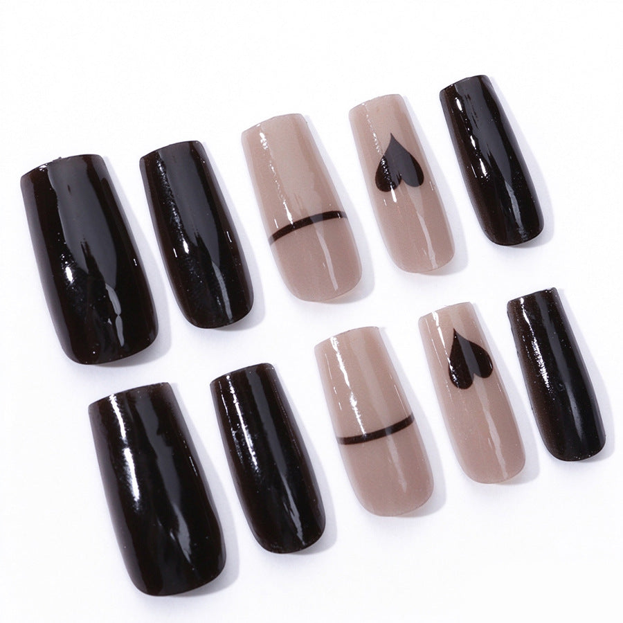 Elegantes Glänzendes Press-On Nagelset Brehn