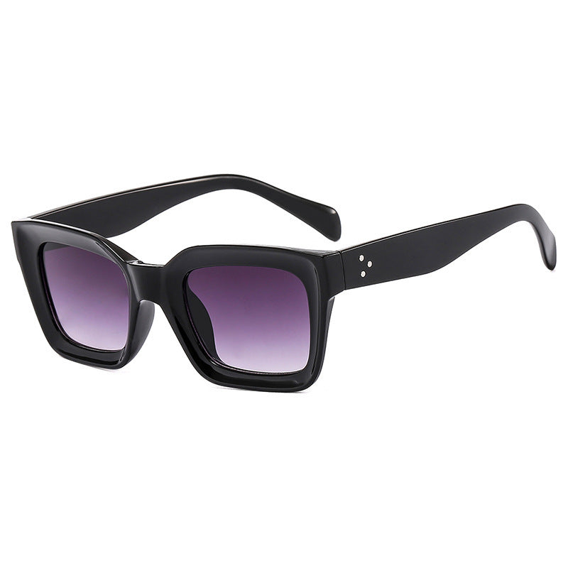 Damen modische quadratische Sonnenbrille mit schmalem Rand Brehn