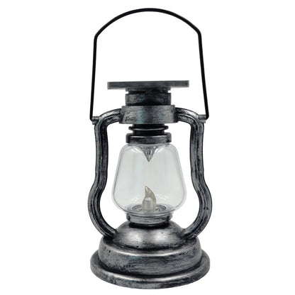 Antike LED-Hurrikanlaterne mit flackerndem Flameneffekt, Glasglocke und hängendem Griff, tragbare dekorative Lampe Brehn