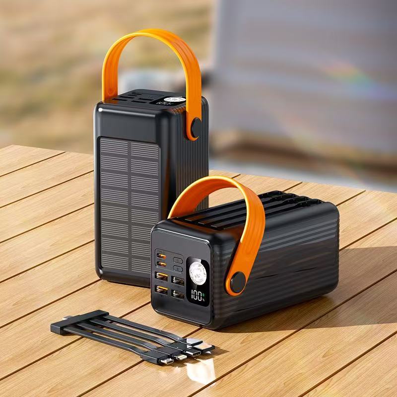 Tragbare Solar-Powerbank mit Integrierter LED-Lampe und Schnellladefunktion Brehn