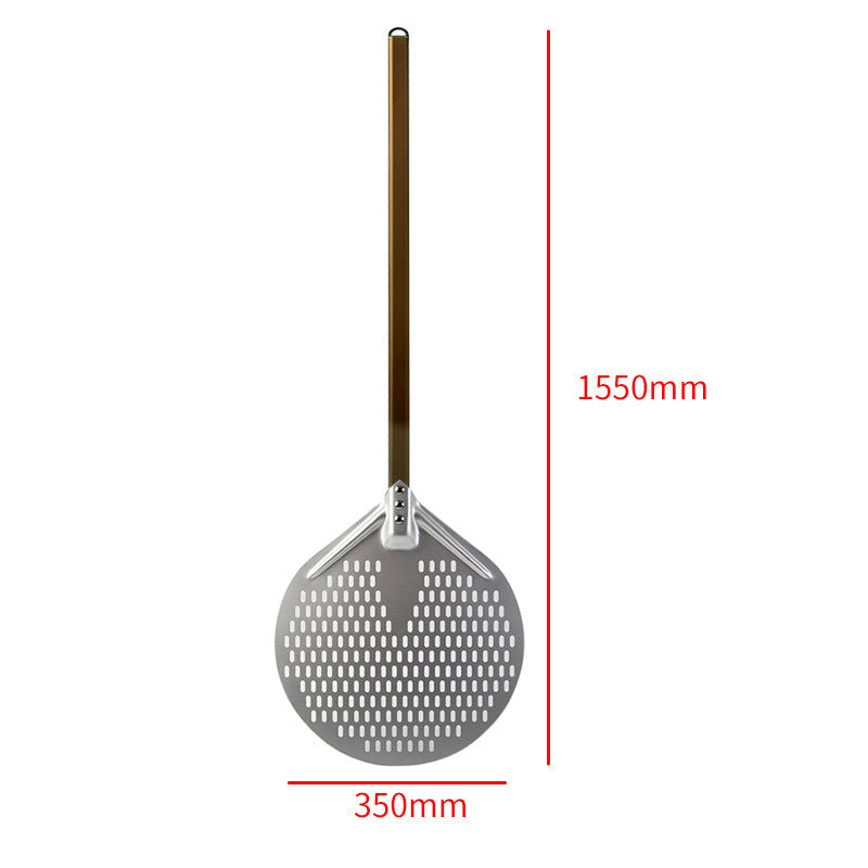 langer Holzgriff runde Aluminium-Pizzaschaufel mit verstärktem Hals Brehn