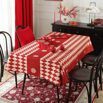 Gestreifte Tischdecke