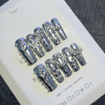 Dekorative Nieten Press-On Nagelset
