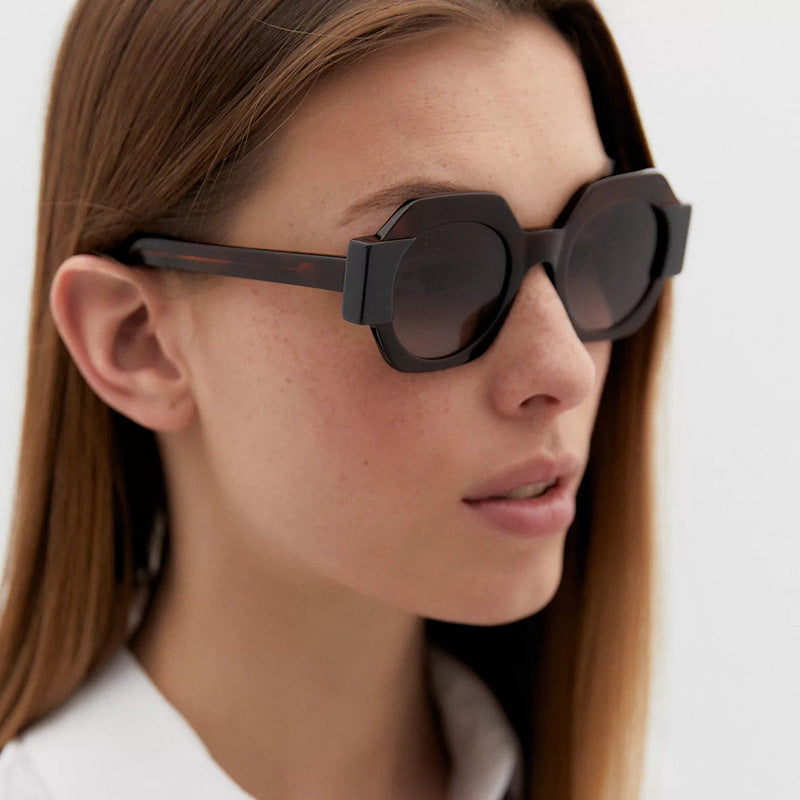 Damen trendige Sonnenbrille im hexagonalen Design Brehn