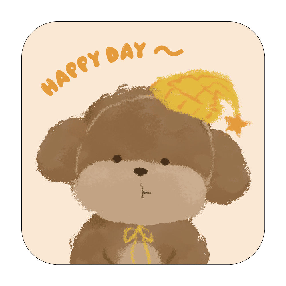 Cute Cartoon Bear Memory Foam Office Chair Seat Cushion with Non-Slip Backing