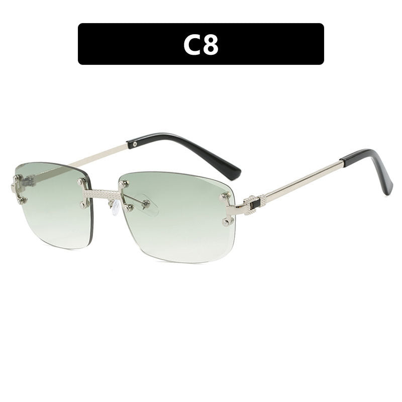 Damen elegante quadratische Sonnenbrille mit transparenten Gläsern und hochwertigem Metallrahmen Brehn