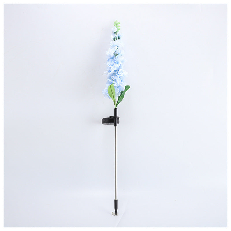 Dekorativer hoher künstlicher Delphinium-Gartenstecker mit Edelstahlspike und verstellbarem Clip Brehn