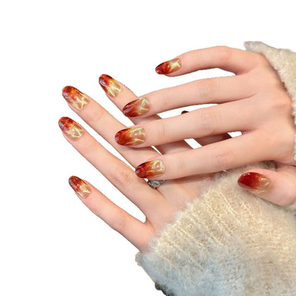 Künstlerisches Glitzerndes Press-On-Nagelset