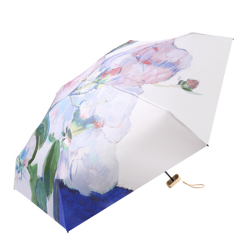 Damen elegante Falt-Regenschirm mit floralen Mustern Brehn
