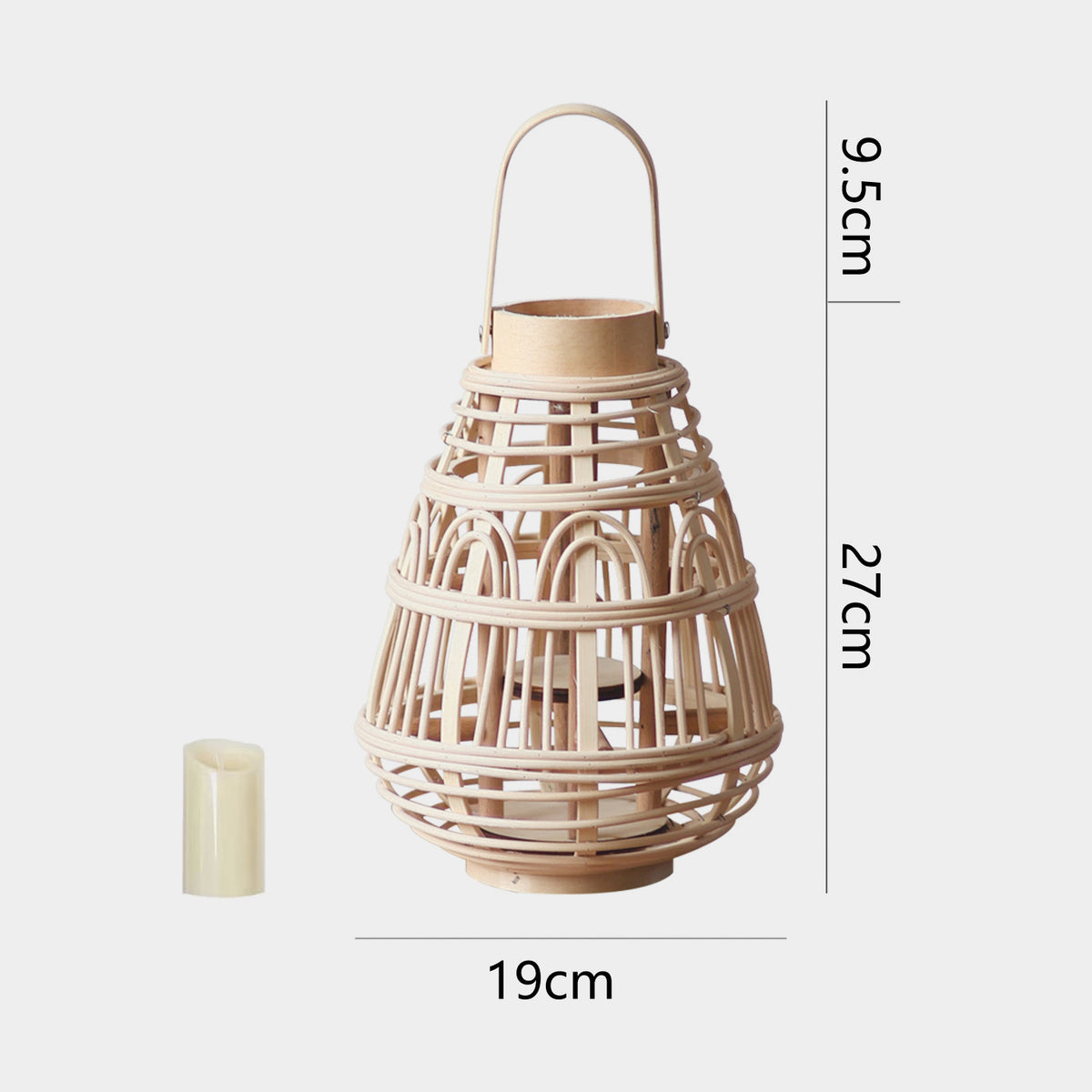 Handgefertigte Rattan-Laterne Brehn