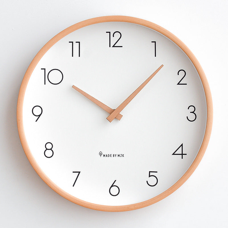 Brehn | Nordic Minimalist Holz Stille Wanduhr