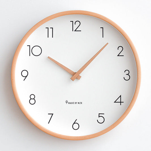 Brehn | Nordic Minimalist Holz Stille Wanduhr