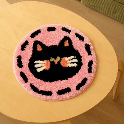 Niedlicher Katzenkopf Plüsch-Teppich Brehn