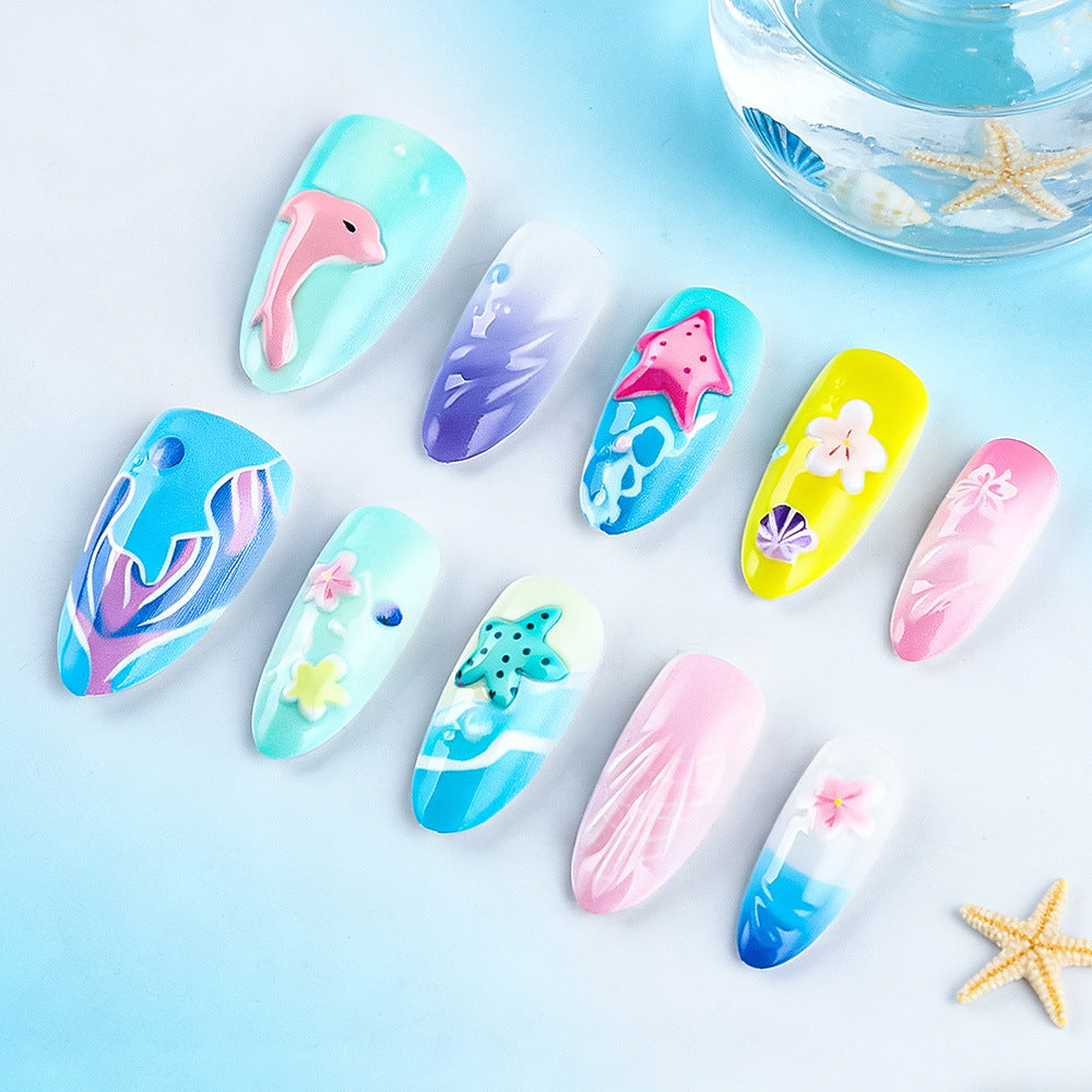 3D Strandthemen Press-On Nagelkunst Brehn