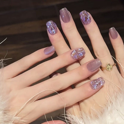 Glitzerndes Acryl Press-On Nagelset Brehn