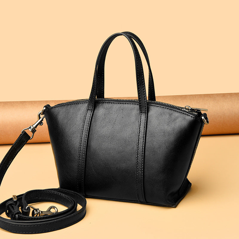 Texturierte Lederhandtasche Brehn