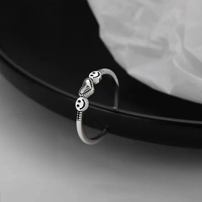 Modische verstellbare Smiley- und Herzring Brehn