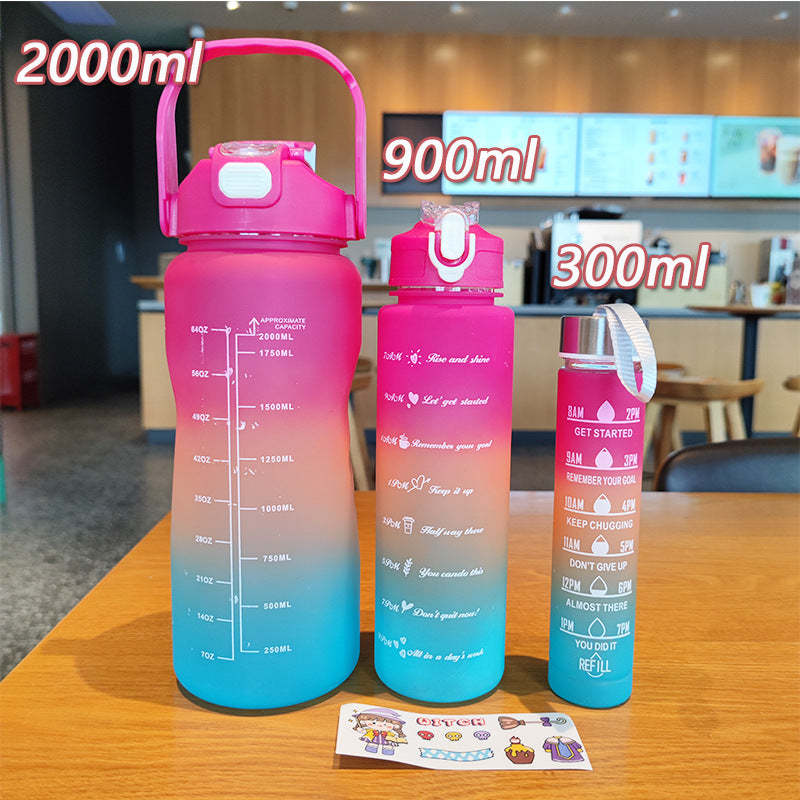 Damen ergonomische Wasserflasche mit Motivationsmarkierungen Brehn