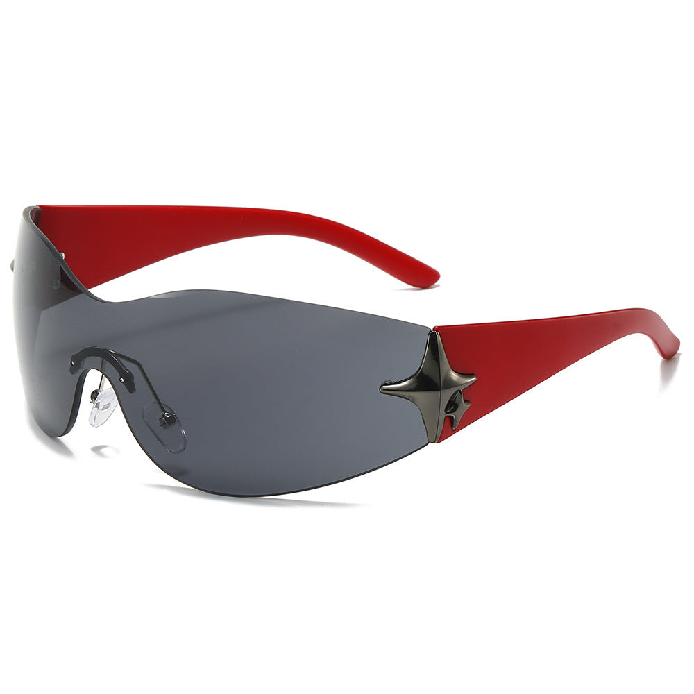 Futuristische Schildbrille mit metallischen Akzenten Brehn