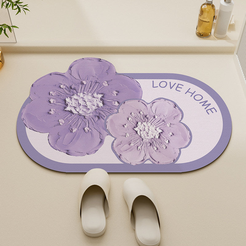 Blumenmuster Antirutsch-Badematte