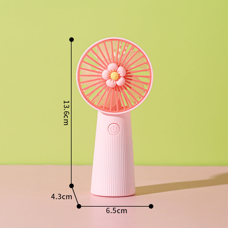 Damen Tragbarer Mini Handventilator mit Blumenmotiv Brehn