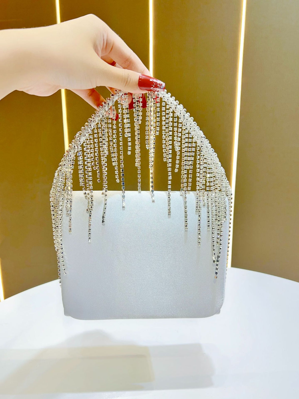 Kristall-verzierte Glam Clutch