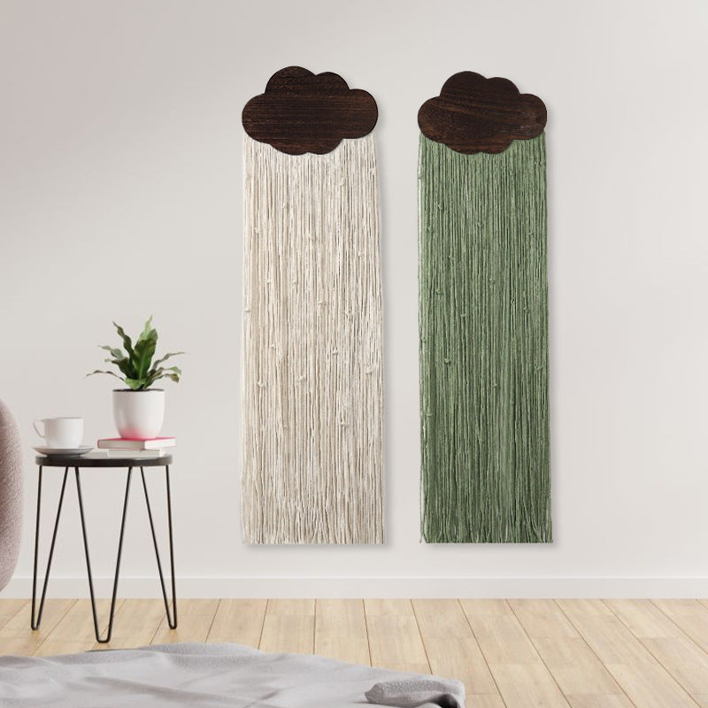 Makramee Wanddeko mit Wolkenmotiv Brehn