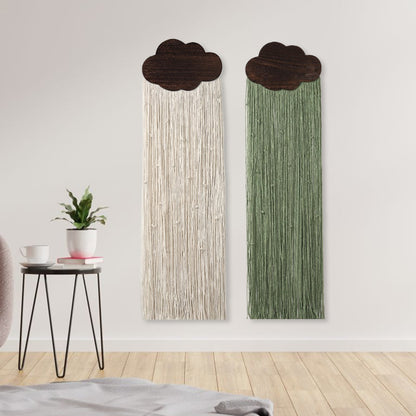 Makramee Wanddeko mit Wolkenmotiv Brehn