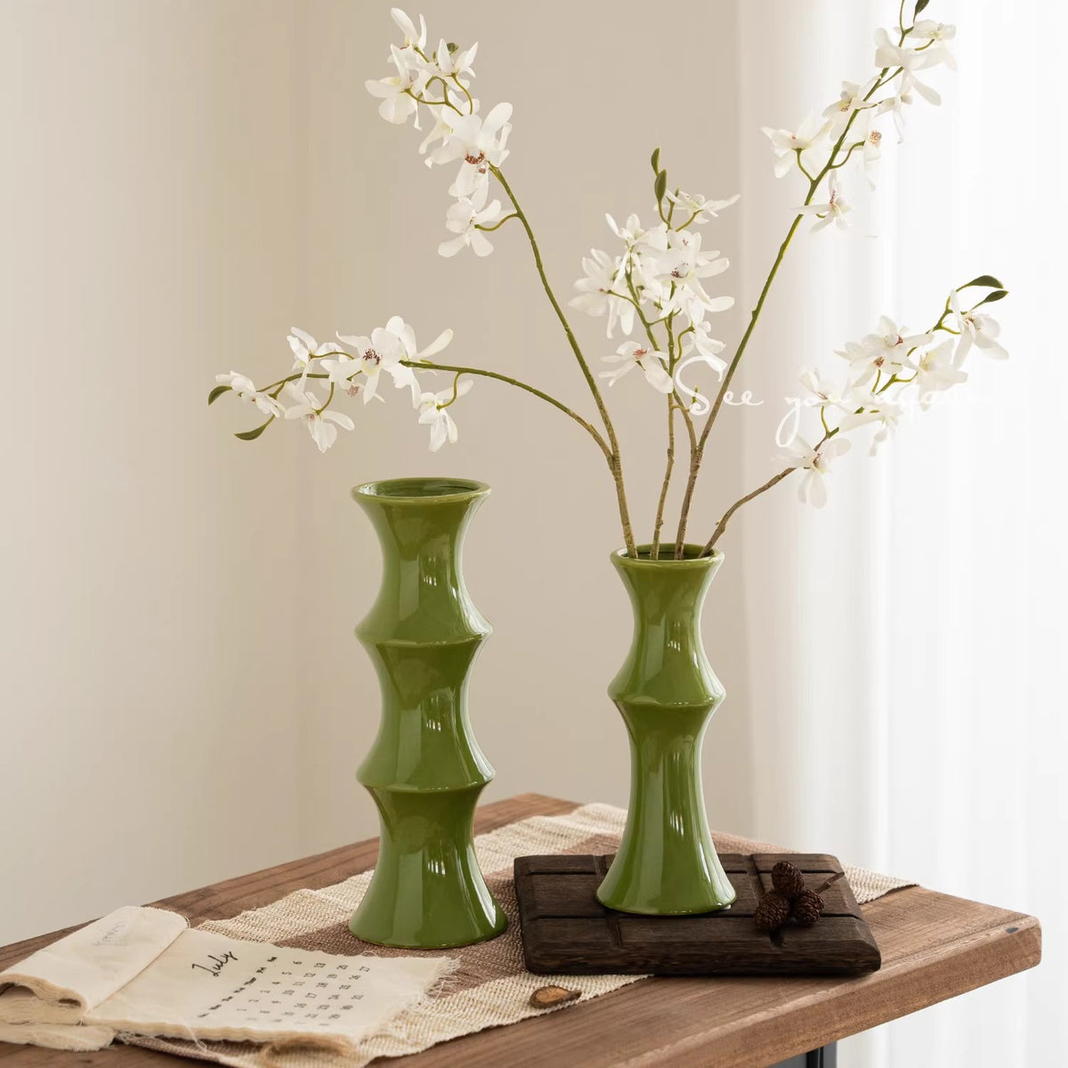 Zeitgenössische keramische dekorative Vase für Wohnkultur