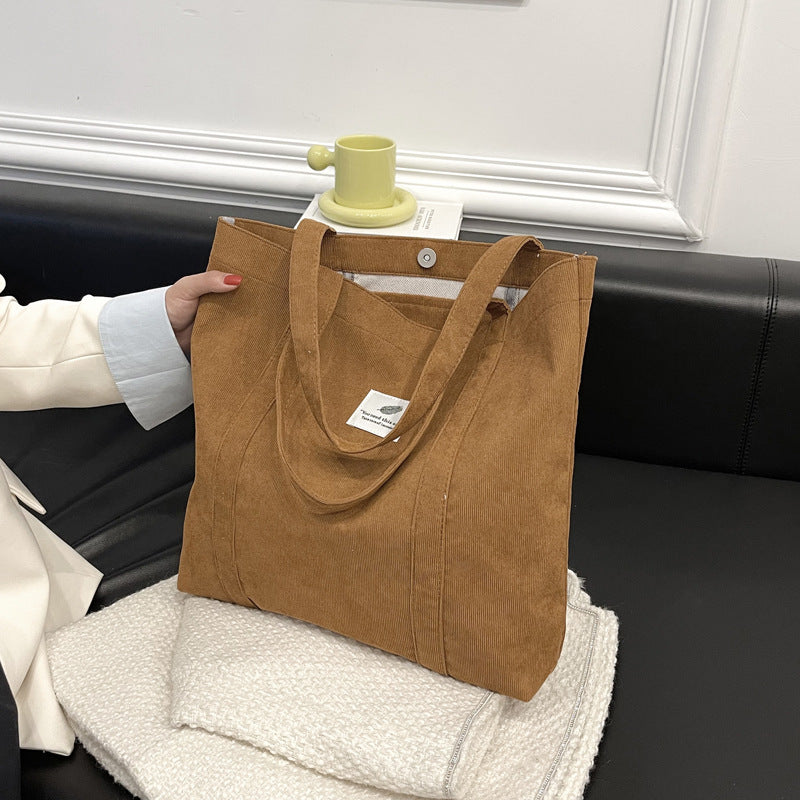 Robuste Corduroy Tote Bag mit inneren Taschen