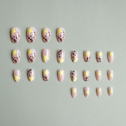 Trendy Tierdruck und Stern Nagelkunst Set