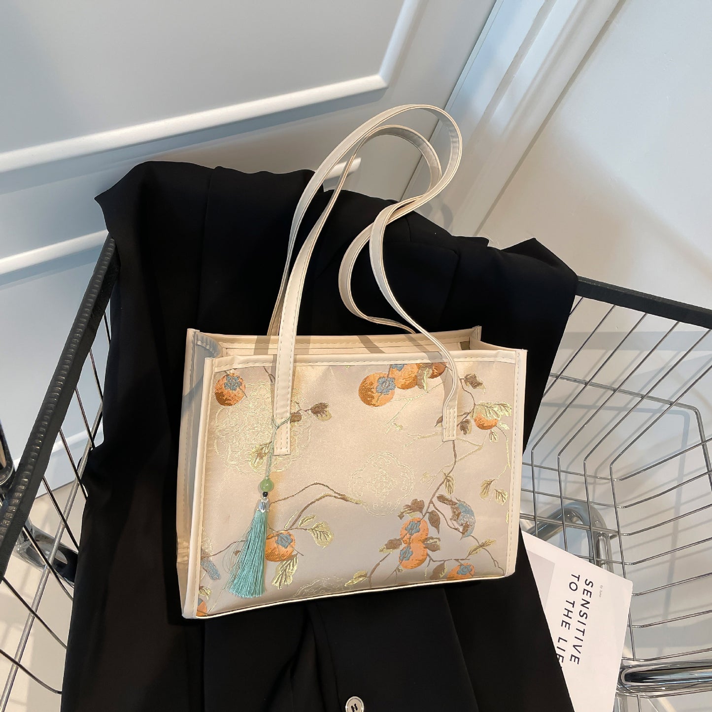 Bestickte Schmetterlingsmuster-Handtasche Brehn