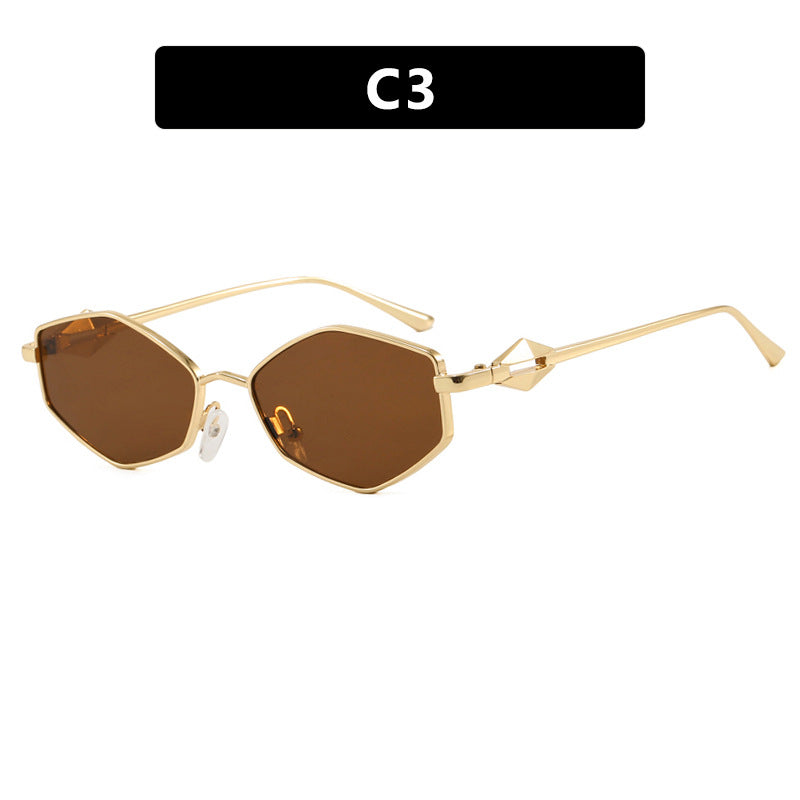 Damen geometrische Sonnenbrille mit schützendem UV-Filter und high-end Metallrahmen Brehn