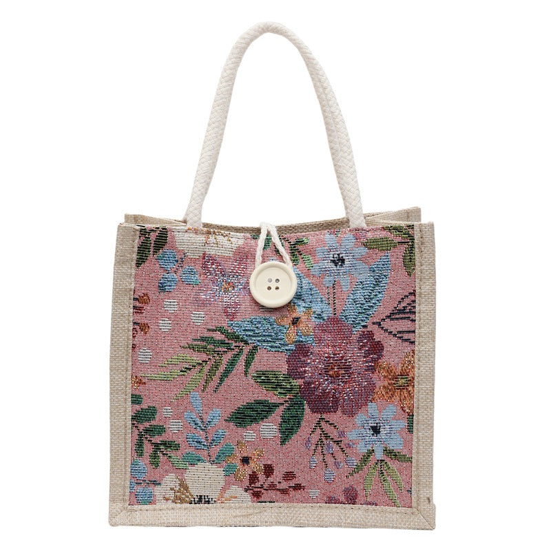 Blumenverzierte Mini-Tote-Bag