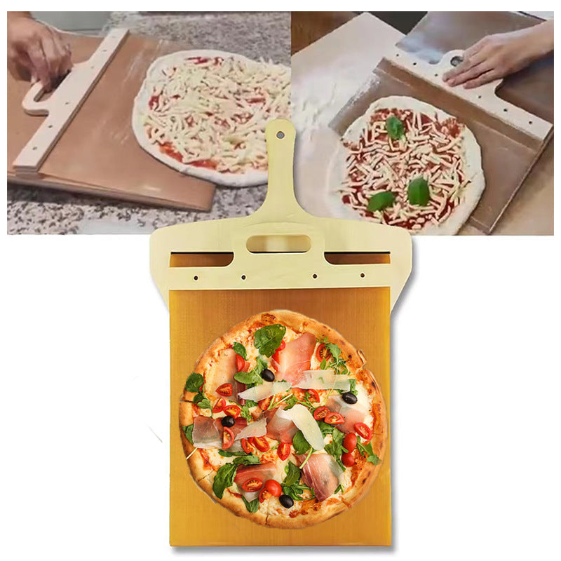 extra-große antihaft-beschichtete perforierte Edelstahl-Pizzaschaufel mit ergonomischem Klappgriff Brehn