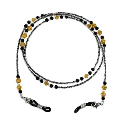 Elegante lila Perlen Brille Kette Brehn