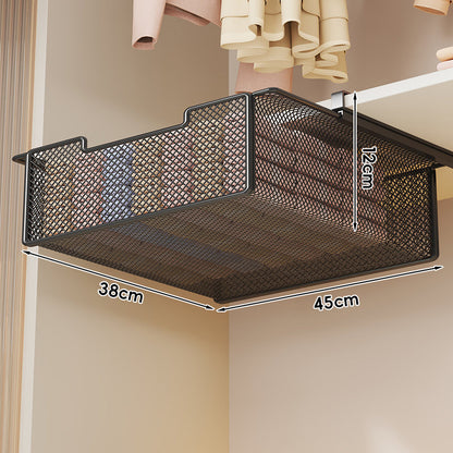 Unterregal-Ausziehbarer Netzdrawer-Organizer mit Schienenklemmbefestigung