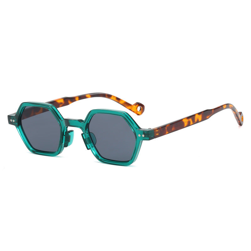 Damen hexagonale Sonnenbrille mit transparentem Rahmen Brehn