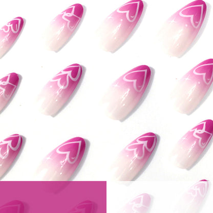 Herz-verzierte Mandel-Nagelkunst-Set Brehn