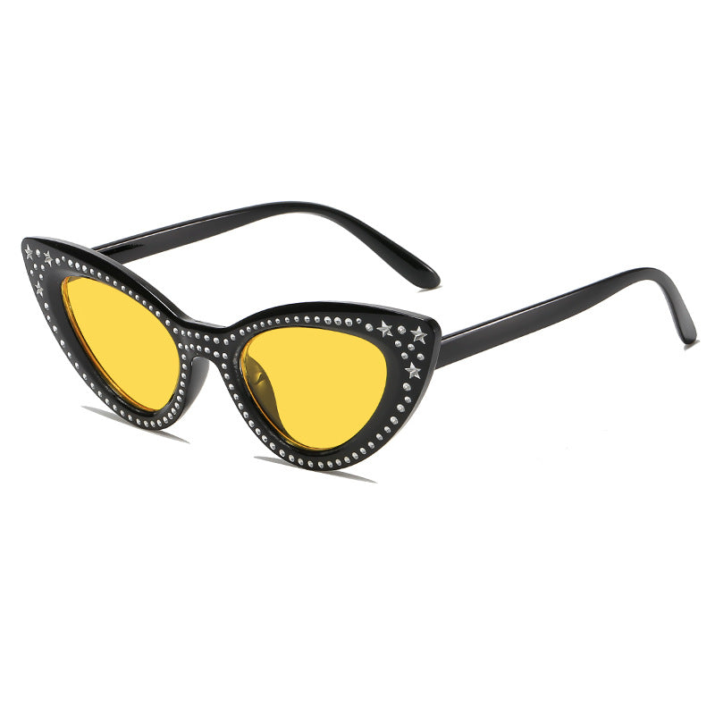 Glamouröse mit Strass verziertes Katzenaugen-Sonnenbrille Brehn