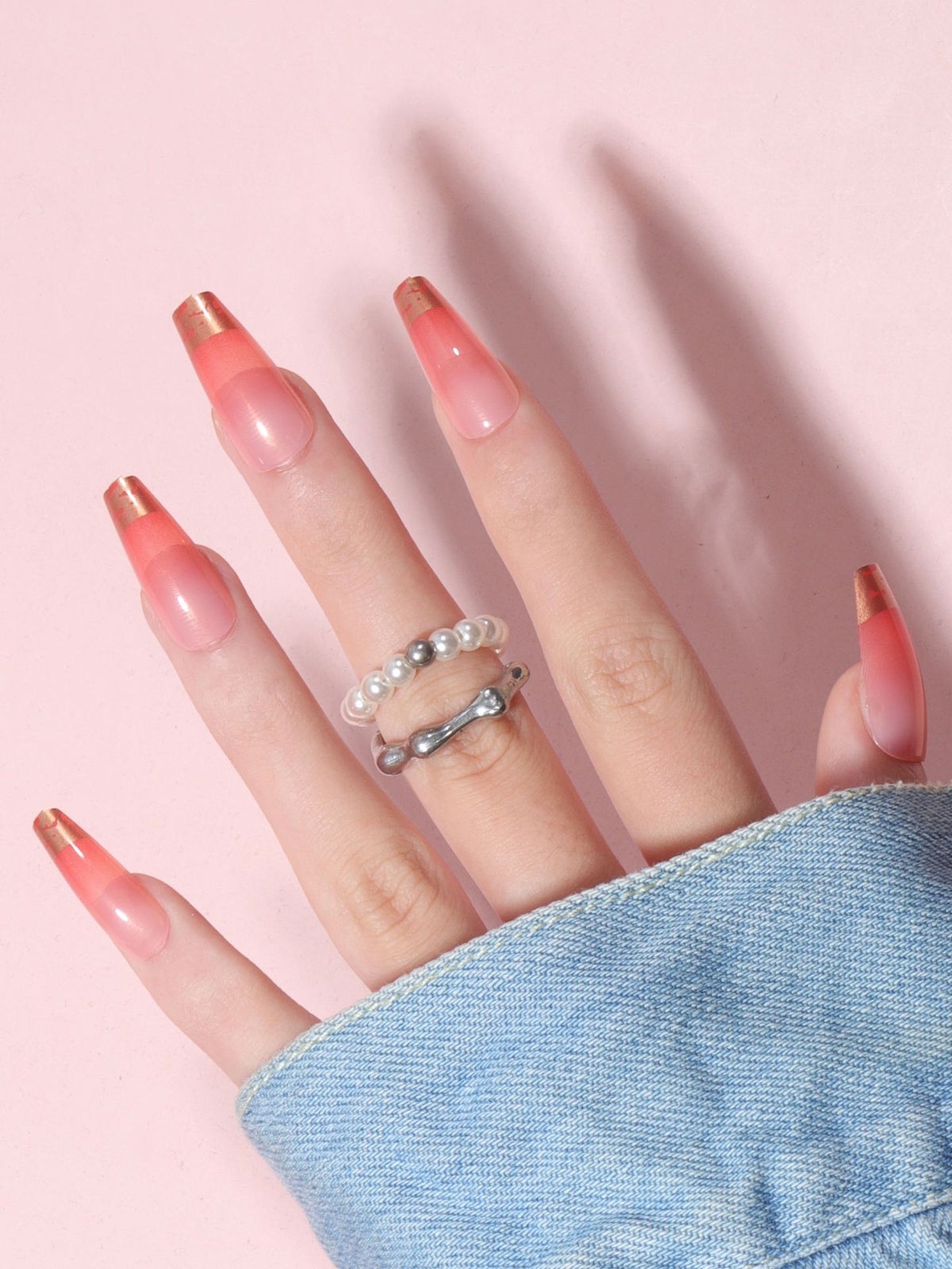Elegante Gradient Stiletto Press-On Nägel Brehn