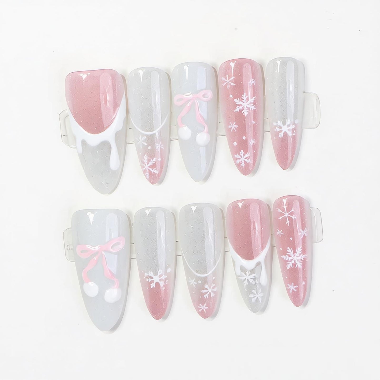 Künstlerisches Press-On Nagelkunst-Set mit saisonaler Dekoration Brehn