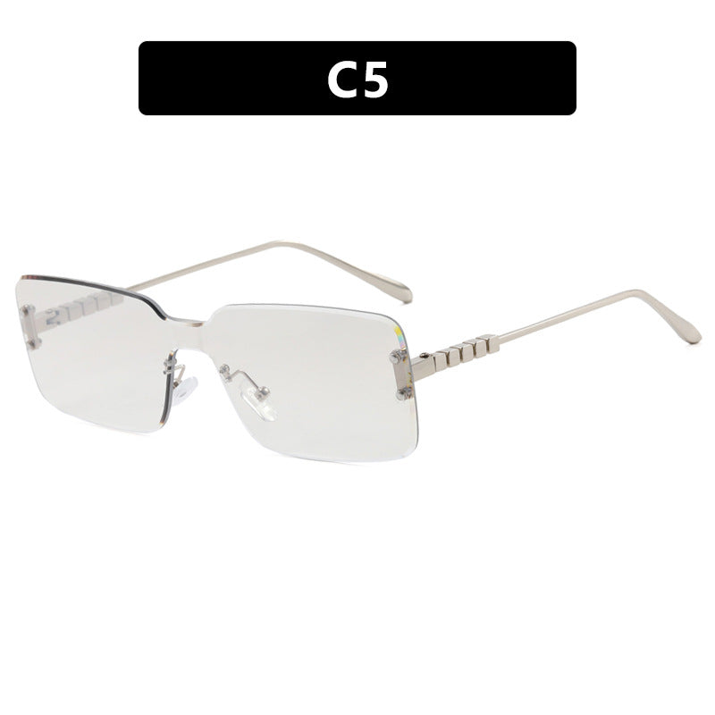 Damen moderne rechteckige Sonnenbrille mit stilvollem Metallrahmen Brehn