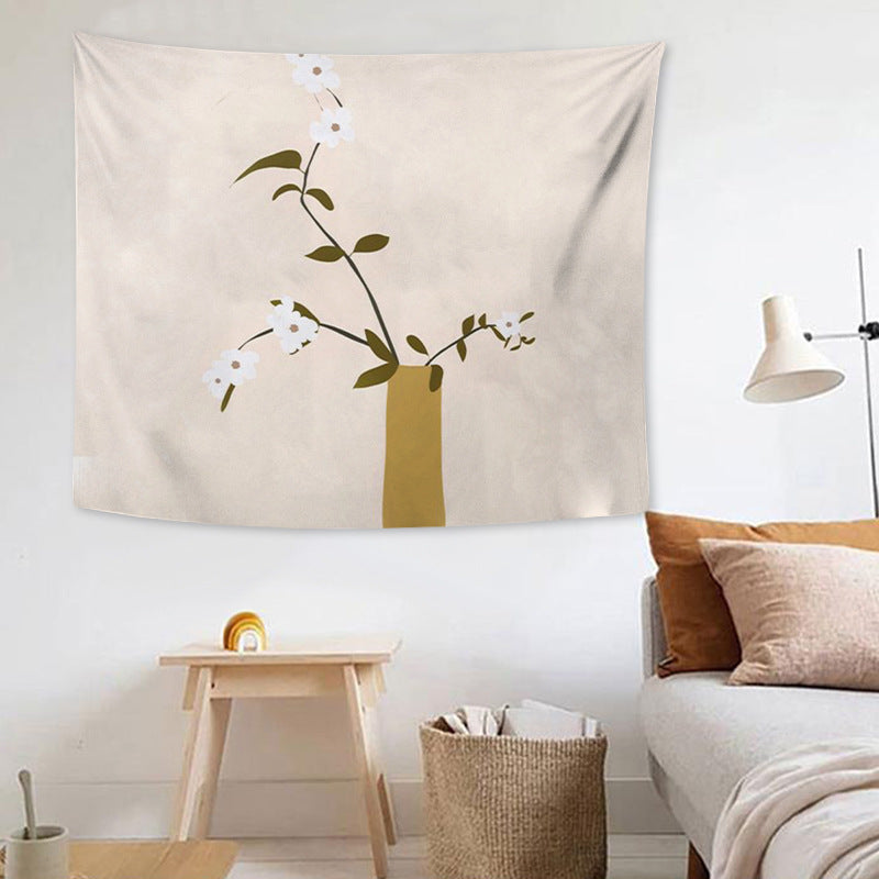 Wandteppich mit abstraktem botanischem Print und leichtem Polyesterstoff Brehn